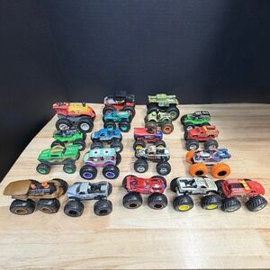 Hot Wheels Monster Trucks Lot 19 Grave Digger Zombie Mega Wrex Bone Shaker